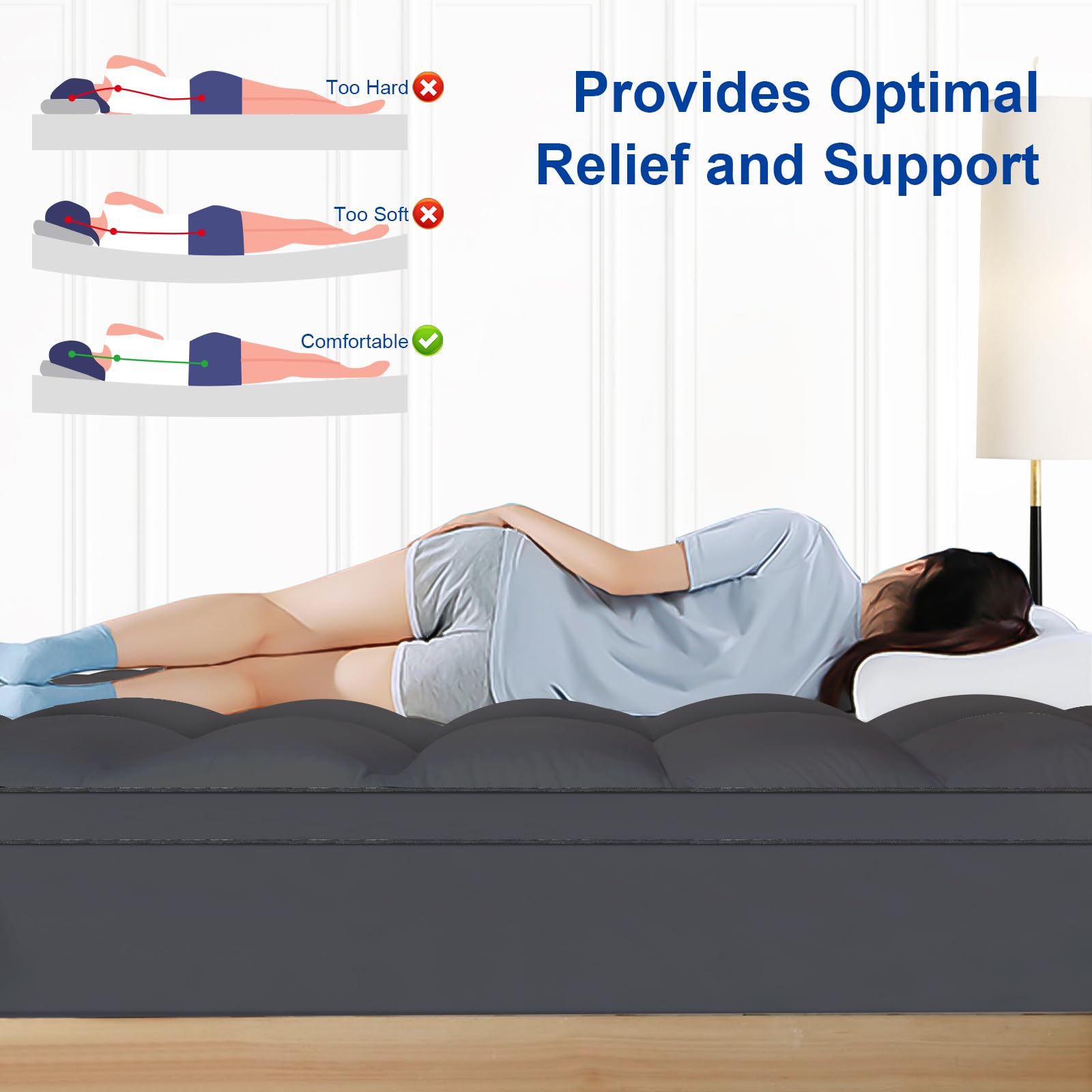 Kayfia cooling microfiber topping promotes airflow and cool sleep