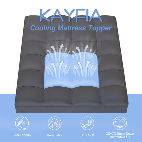 Kayfia gray finish mattress topper for a modern look