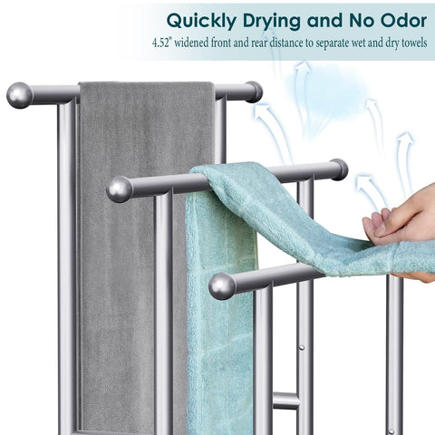 Kayfia outdoor poolside towel rack demonstrating stable outdoor use