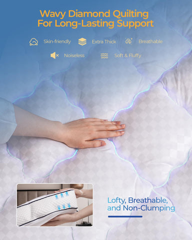 Kayfia topper 360-degree airflow with hexagonal mesh side for cooler sleep.
