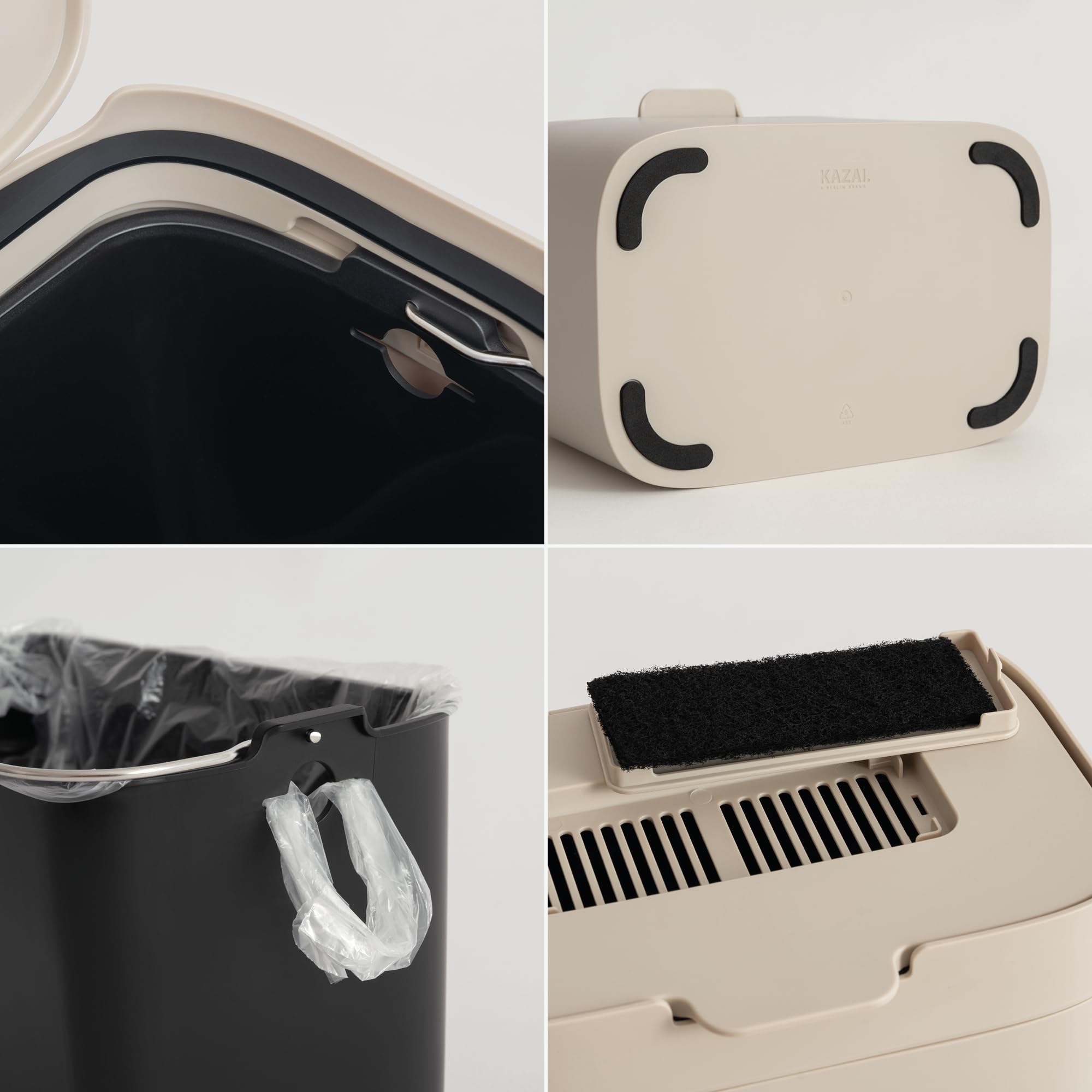 Sturdy handle on Kazai Elin compost bin for easy transport