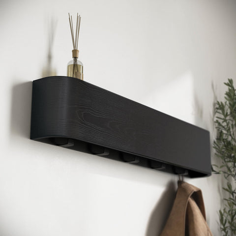 Kazai Toke oak and black colorway complements modern interiors.