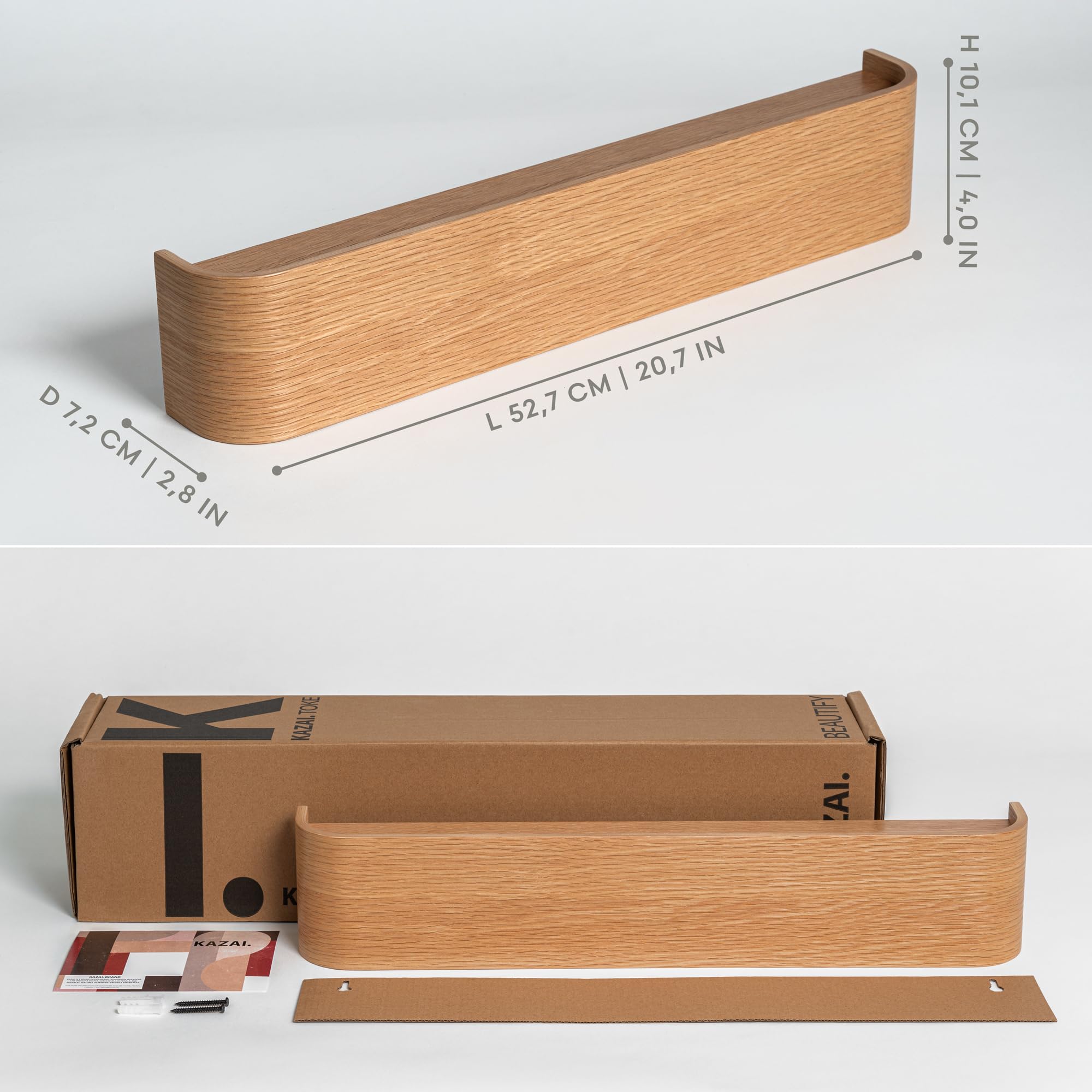 Kazai Toke solid wood veneer close-up showing durable matte finish