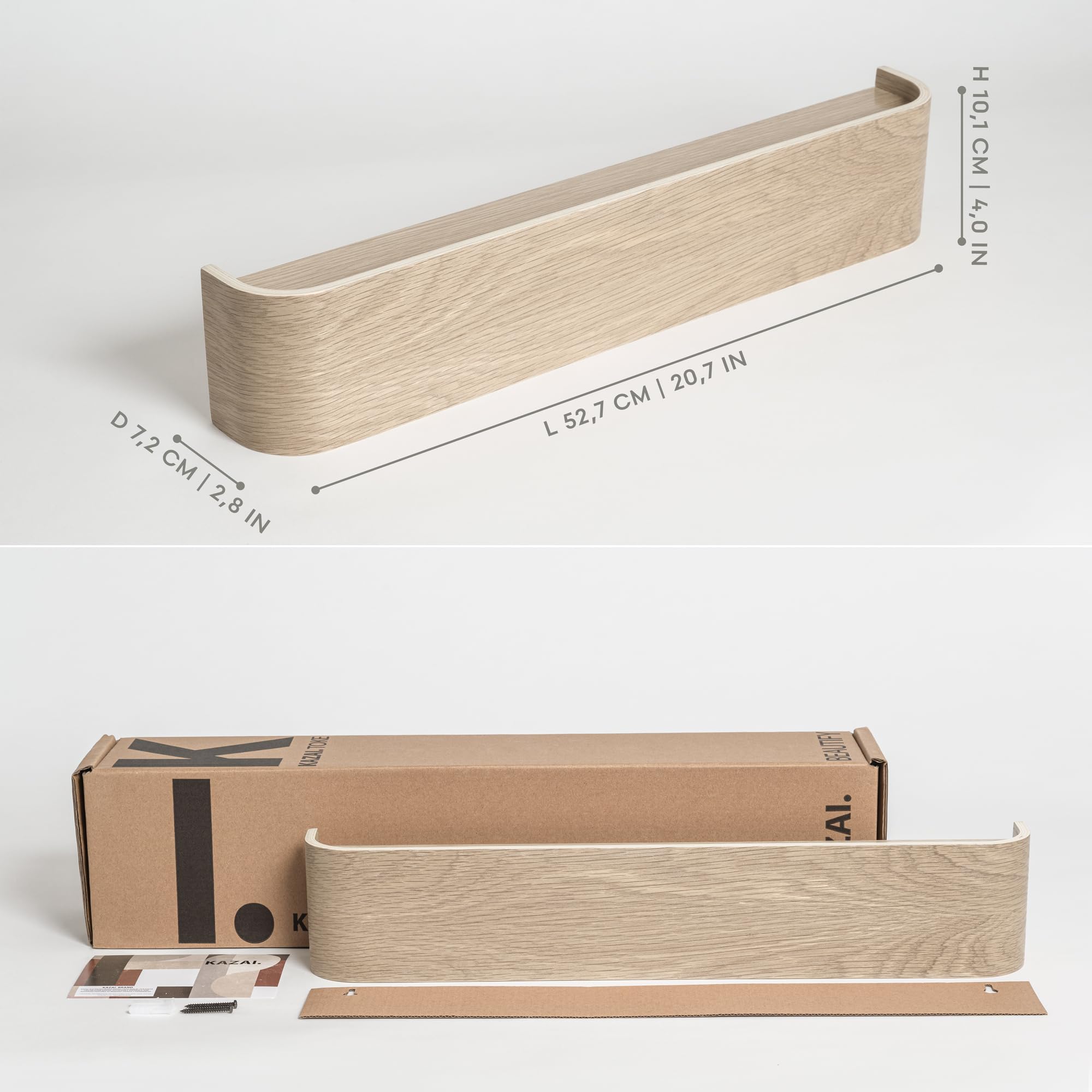 Kazai Toke solid wood veneer with matte finish complements minimalist decor.