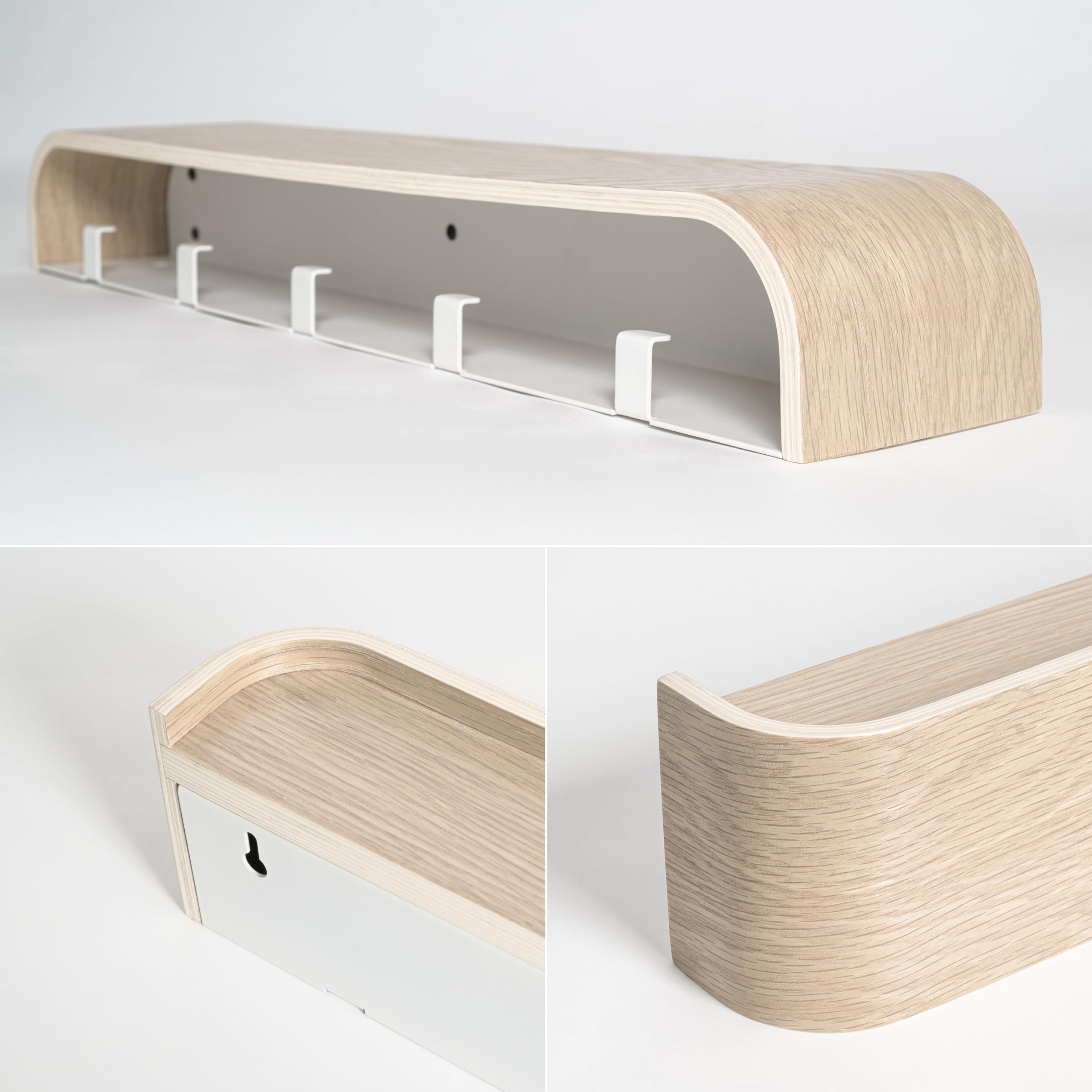 Kazai Toke top shelf keeps keys and mail organized.