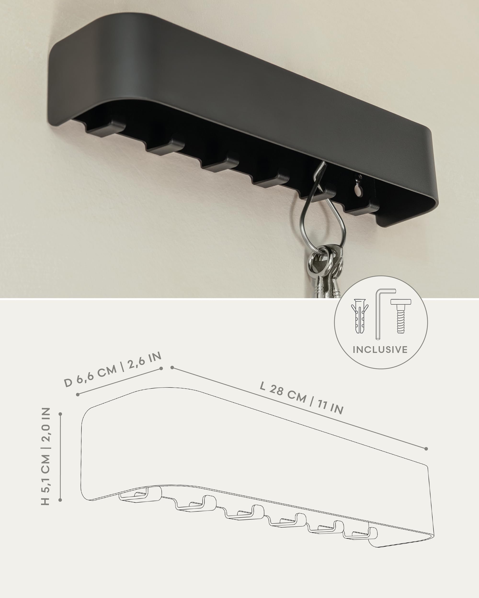 Kazai Tone durable black finish enhances modern hallways and entryways.