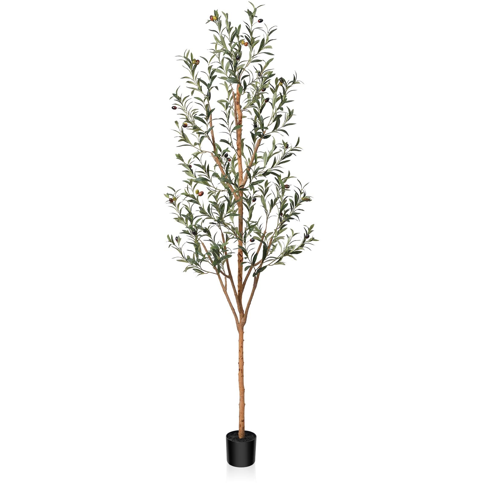 Kazeila artificial olive tree 7ft with natural wood trunk for indoor decor