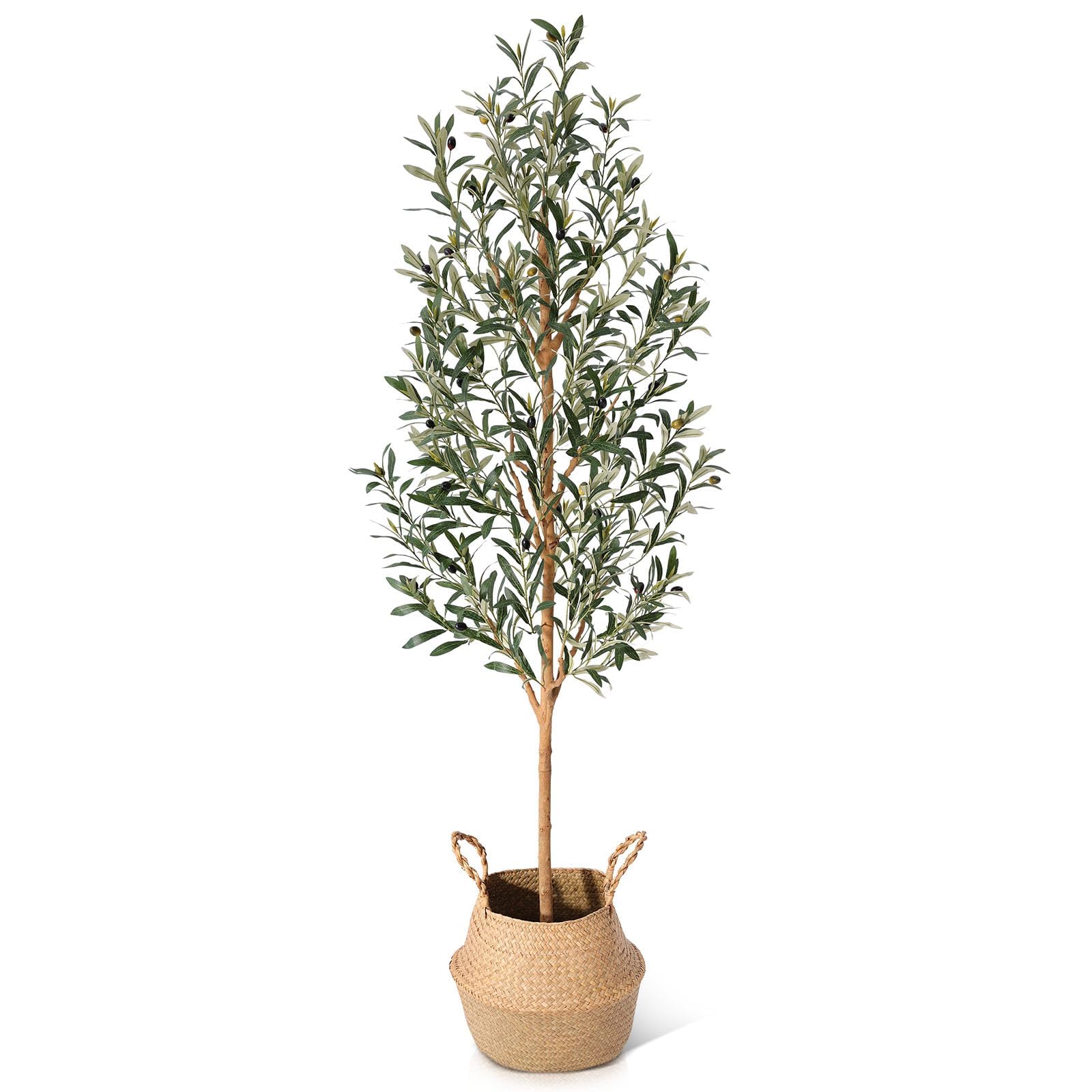 Kazeila faux olive tree 6ft with real wood trunk elevates indoor decor.