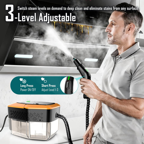 KBTYE steam cleaner delivers 4-bar high-pressure steam to tackle grime