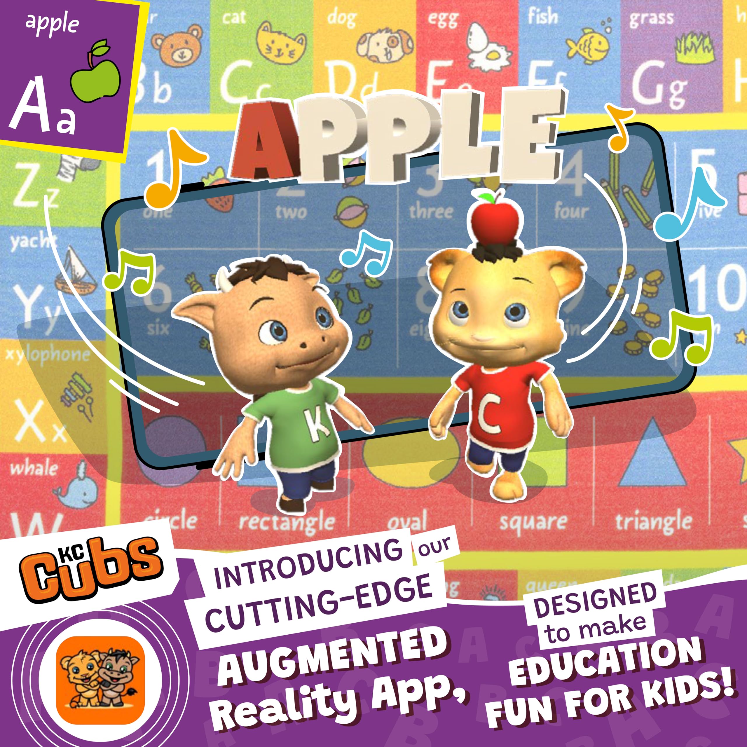 KC Cubs Non-Slip Backing Rug keeps little learners safe during play.
