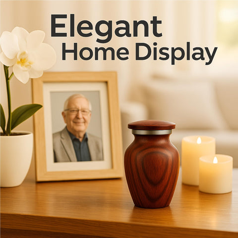KC Katie Collection cherry-wood display idea offers elegant memorial display.
