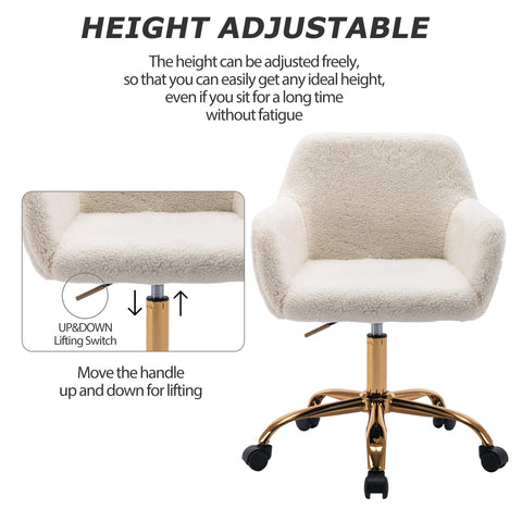 KCC faux fur office chair swivel base enables easy movement.