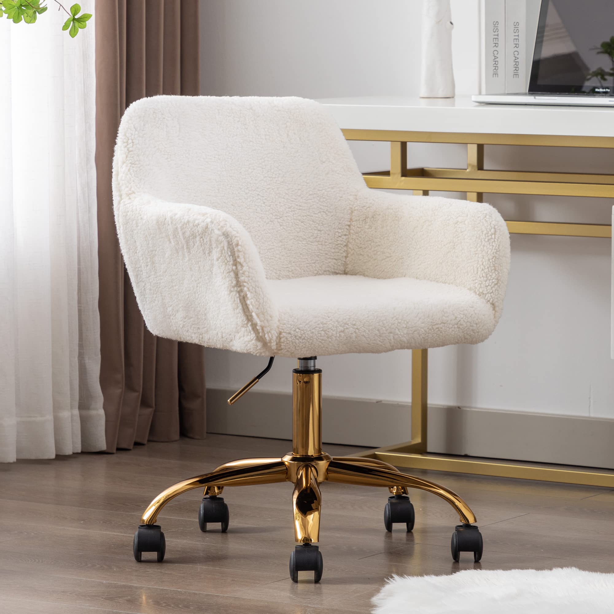KCC faux fur office chair vanity ready design for makeup setups.