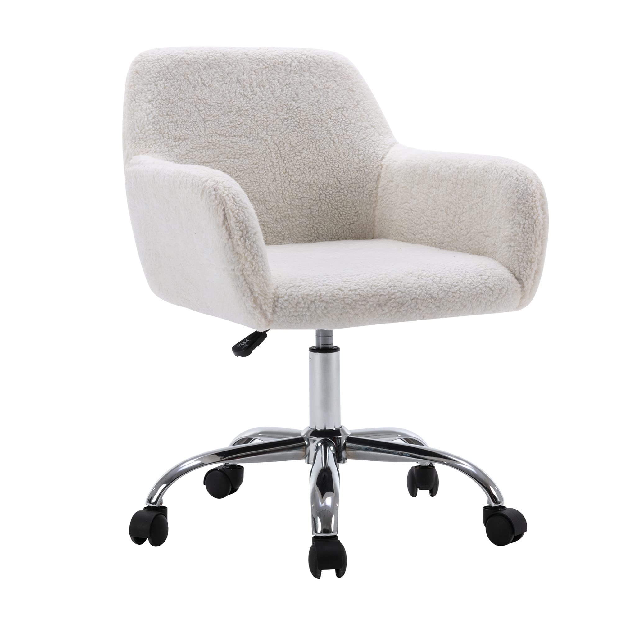 KCC faux fur vanity chair front view, ideal for daily makeup routines and comfort.