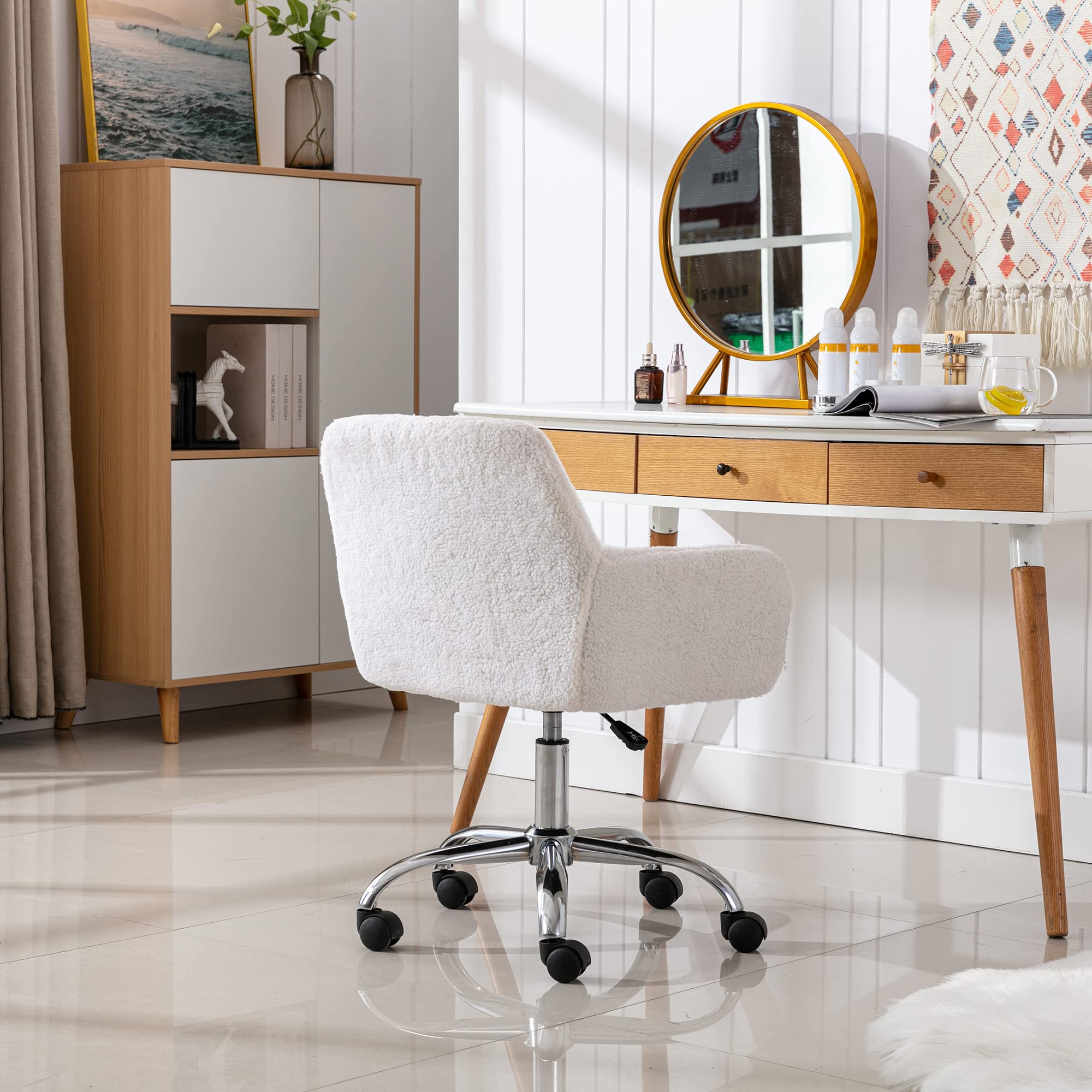 KCC vanity chair fits teen and adult spaces for study or makeup.