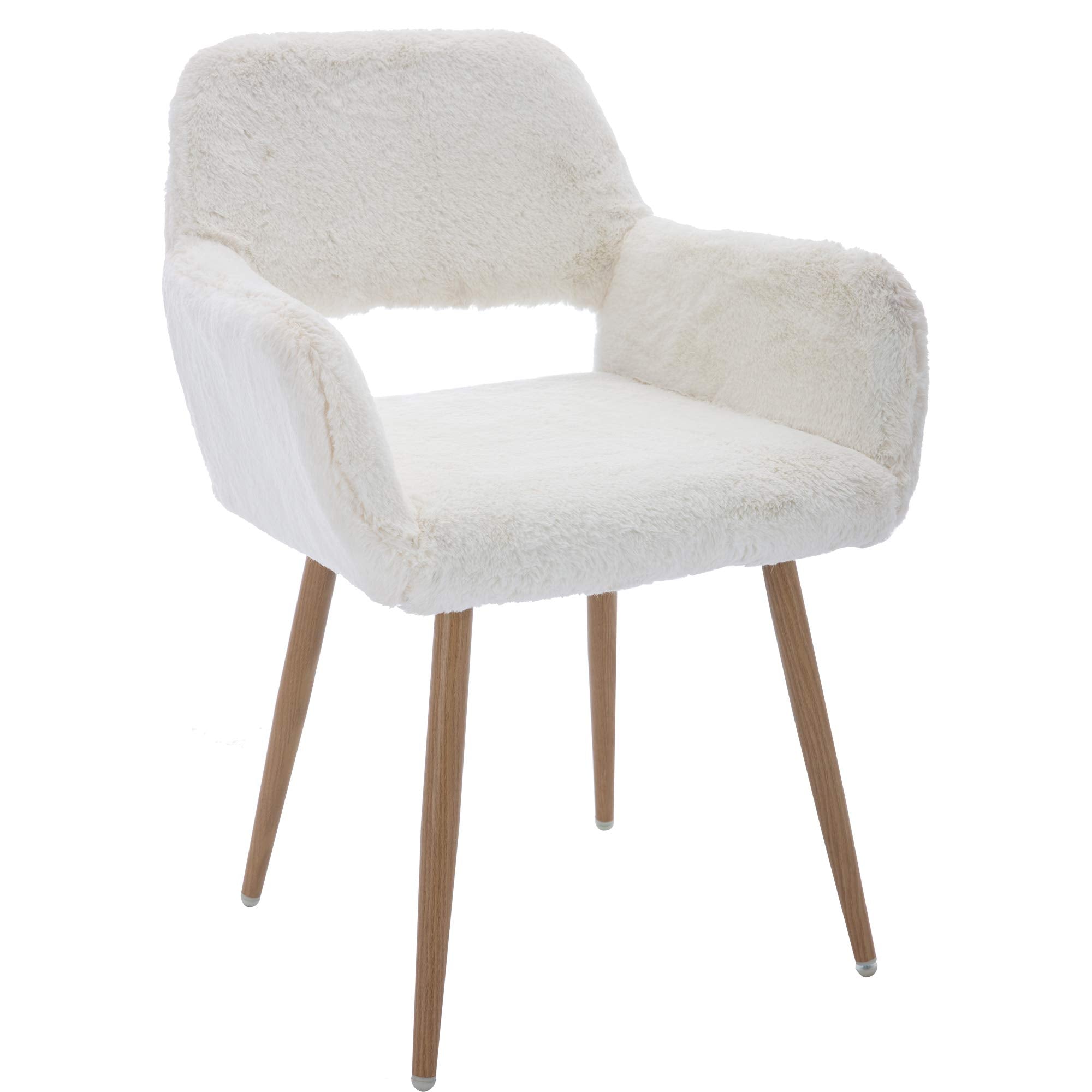 KCC Furry Desk Chair backrest close-up with plush upholstery for stylish comfort.