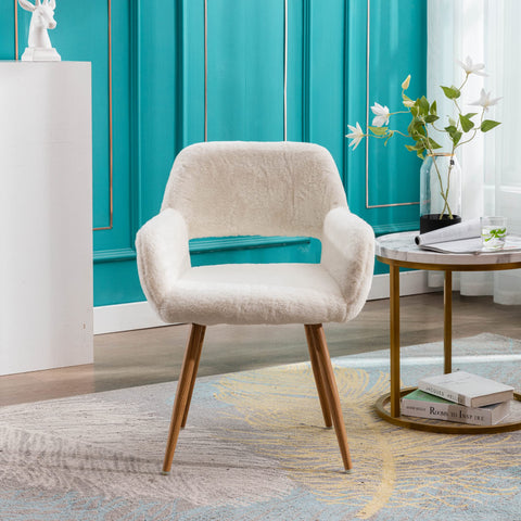 KCC Furry Desk Chair full view shows compact silhouette for small spaces.