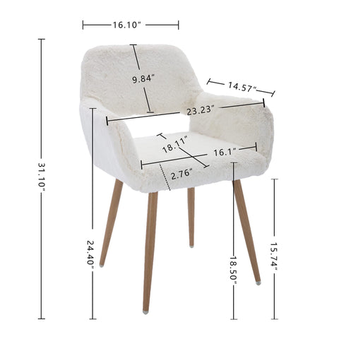 KCC Furry Desk Chair fur detail emphasizes dense texture and cozy touch.