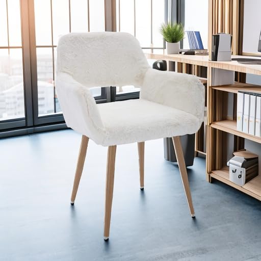 KCC Furry Desk Chair in living room creates a glamorous yet cozy seating focal point.