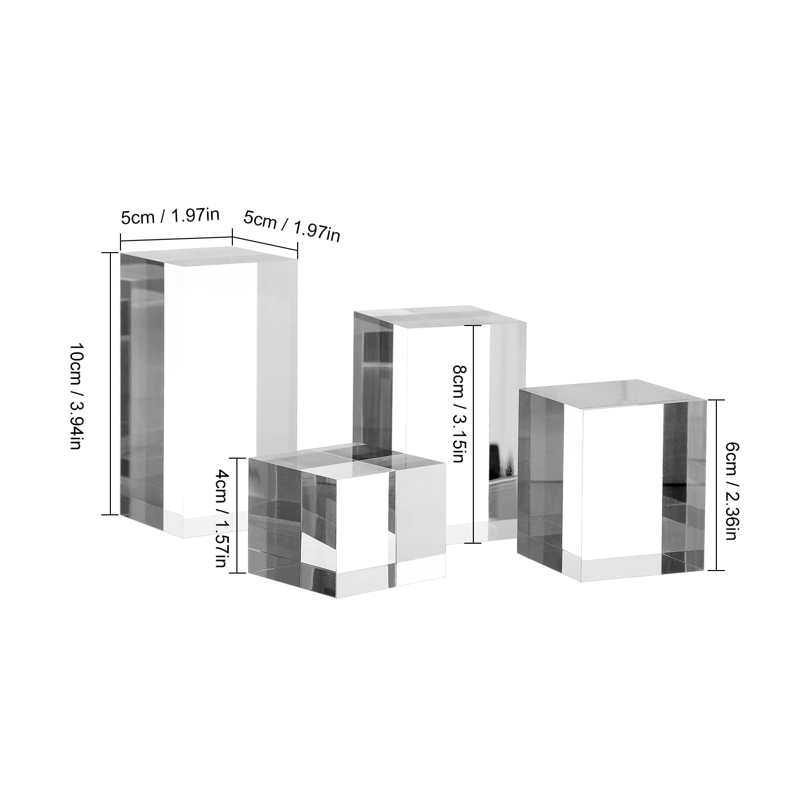 KCGANI miniature models on clear display cubes for clean visuals.