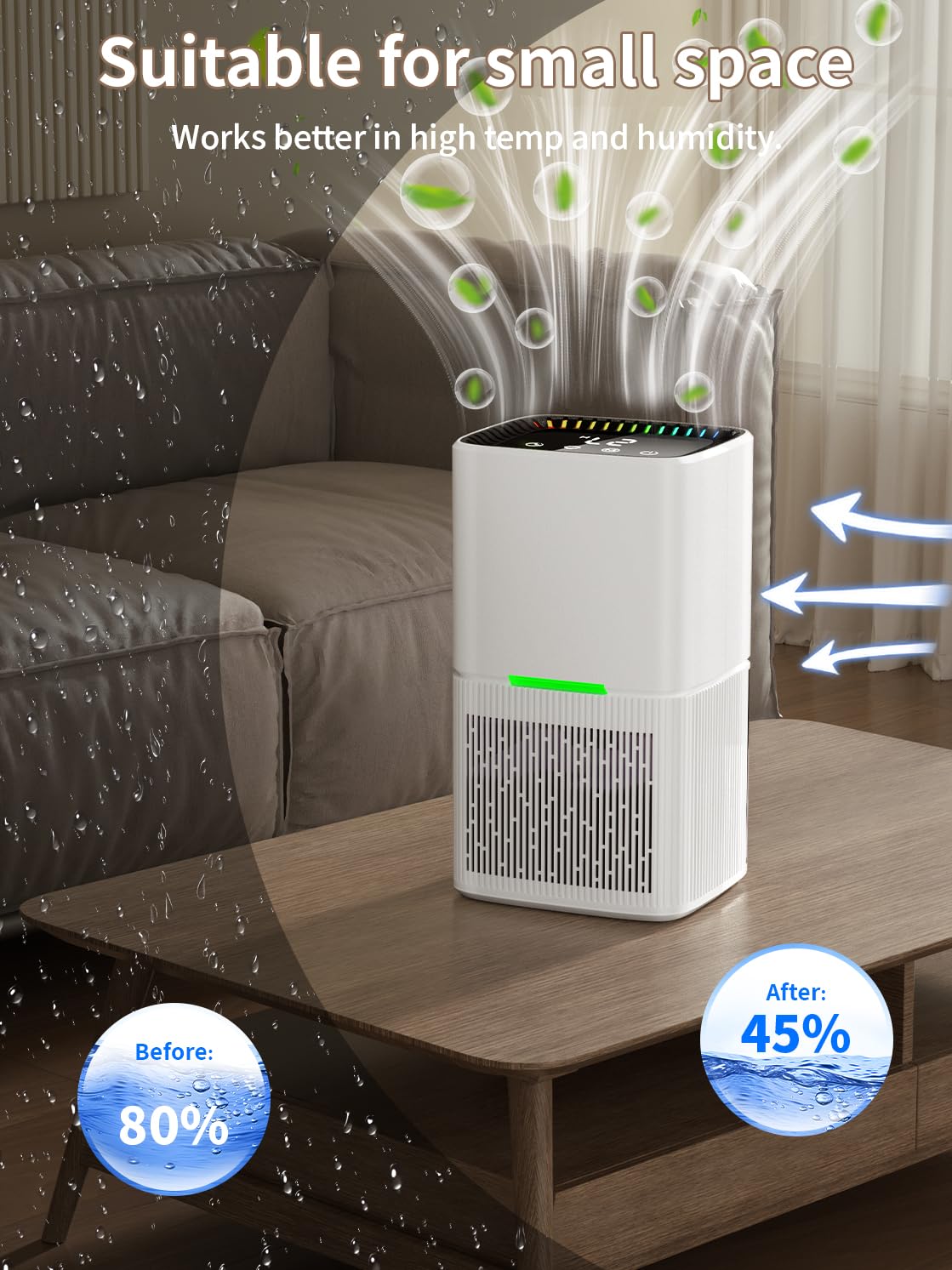 KCONBS dehumidifier auto shut-off protects against overflow