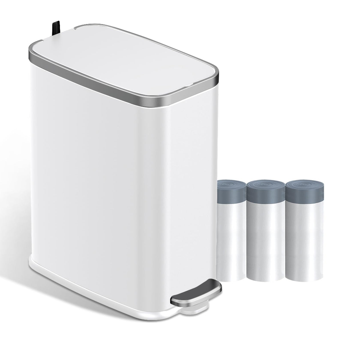 KdbK trash can lid with soft close for silent operation