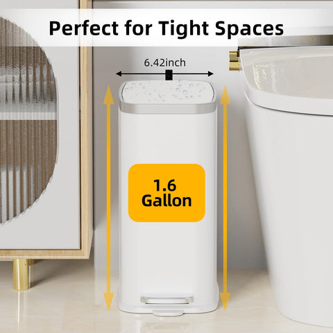KdbK slim stainless steel trash can fits narrow spaces