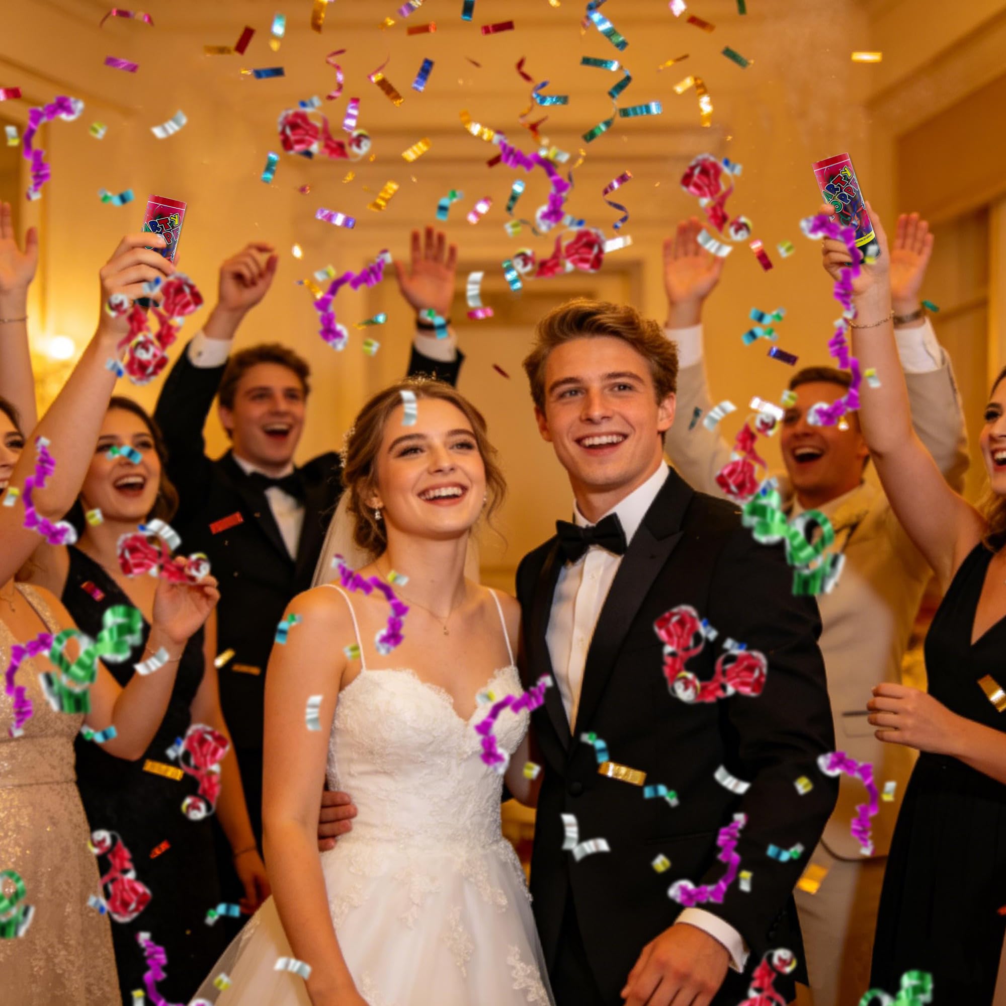 KDPATFAV confetti popper in use for a skyward color burst moment