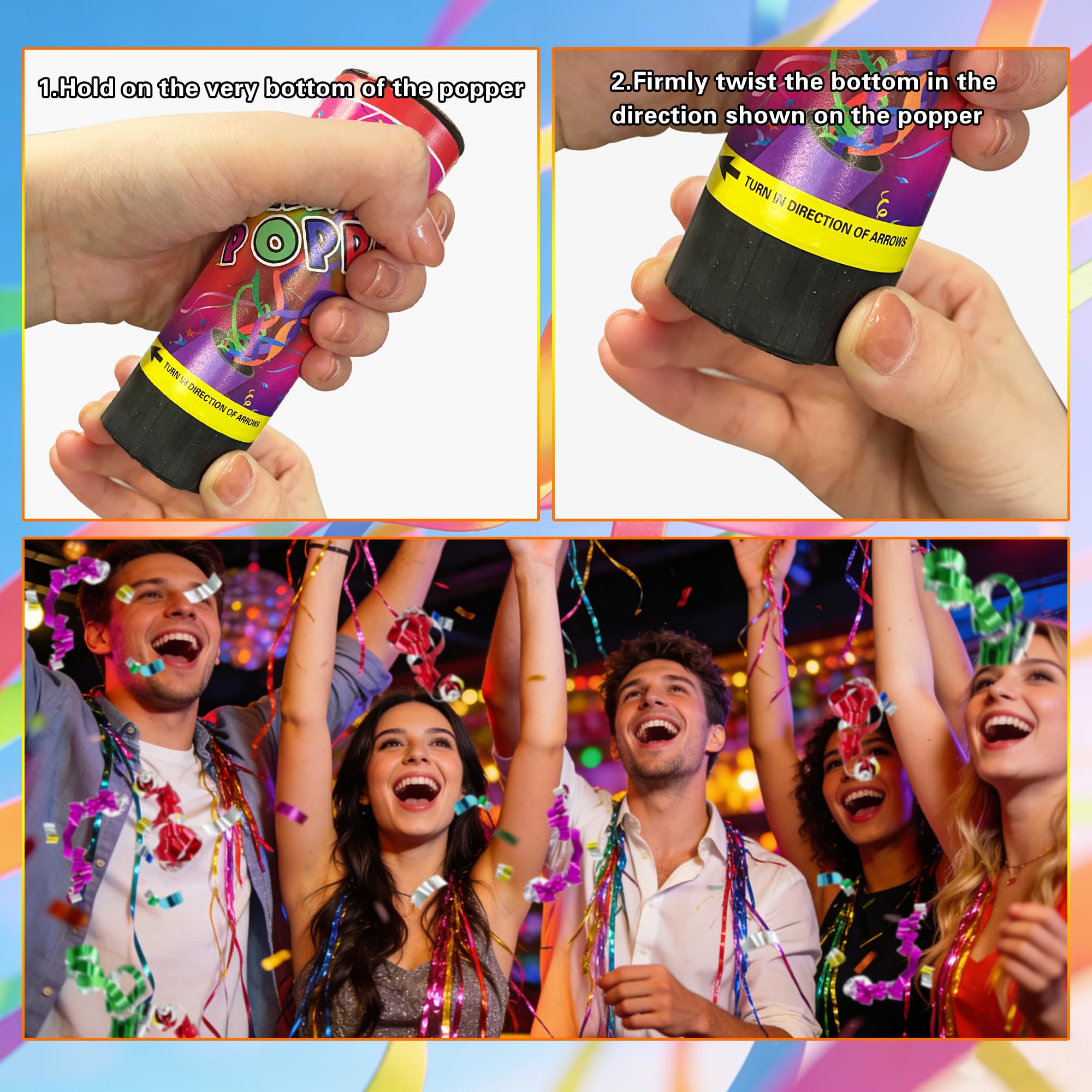 KDPATFAV box and poppers arranged for easy party setup