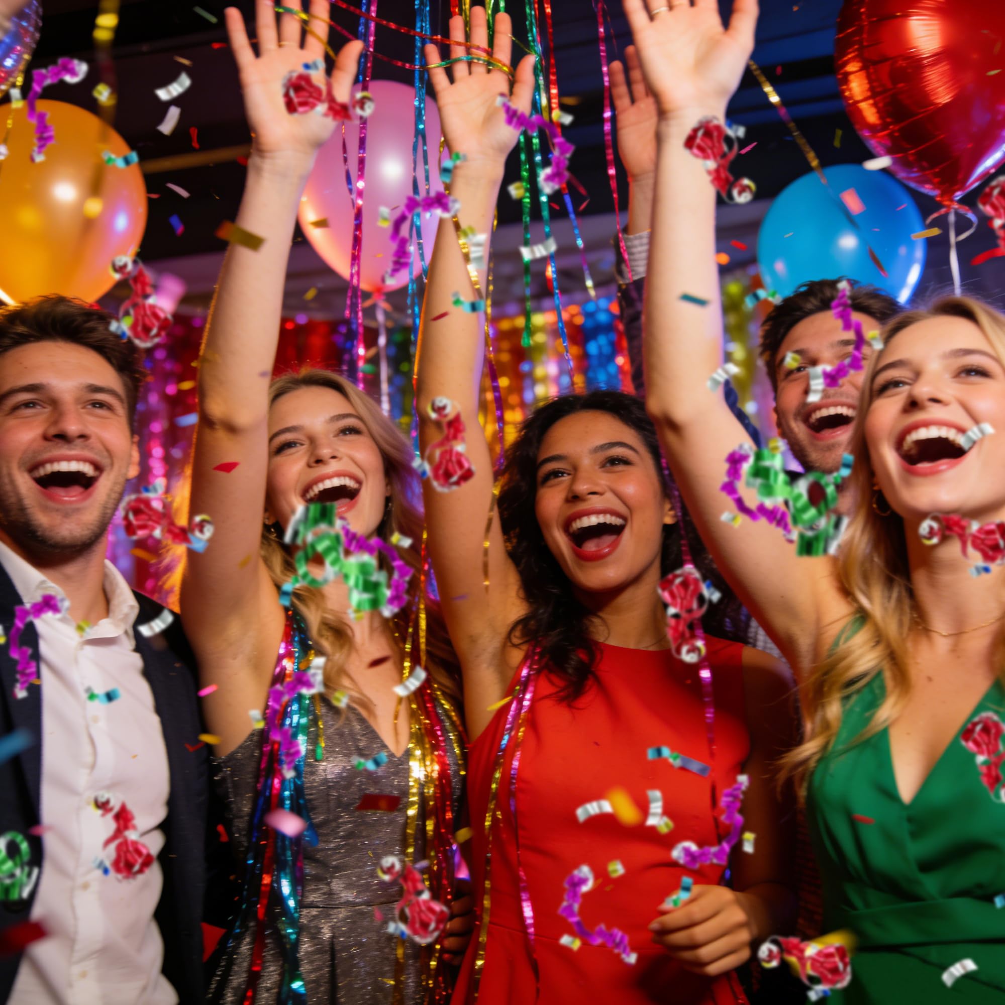 KDPATFAV color burst confetti poppers ready for weddings or celebrations