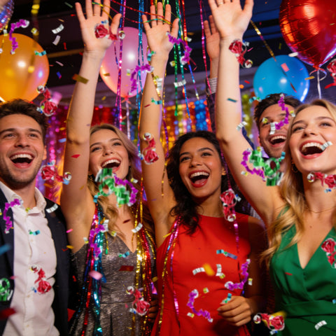 KDPATFAV color burst confetti poppers ready for weddings or celebrations
