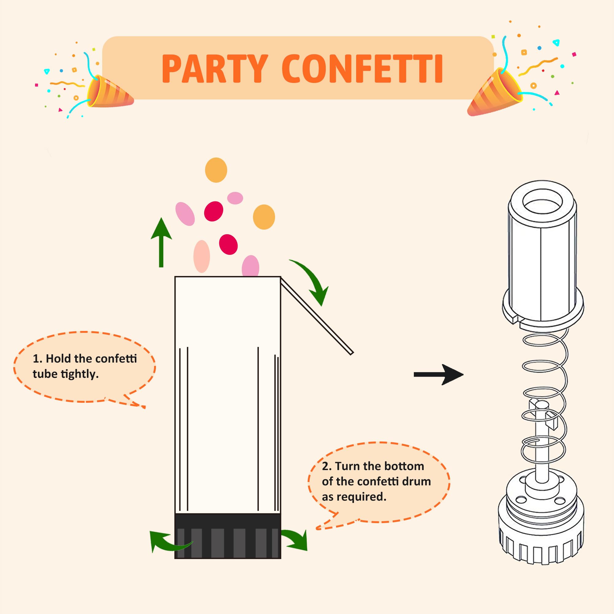 KDPATFAV multicolor confetti poppers ideal for birthdays and holidays