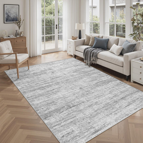 Kearoat 5x7 area rug with abstract design adds modern style and soft comfort.
