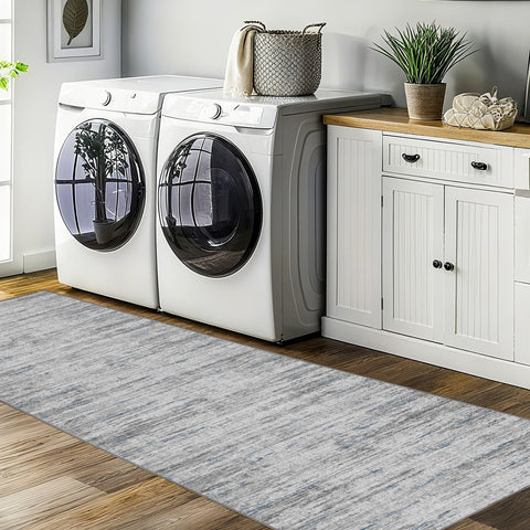 Kearoat family-safe runner blue-gray abstract pattern supports active households.