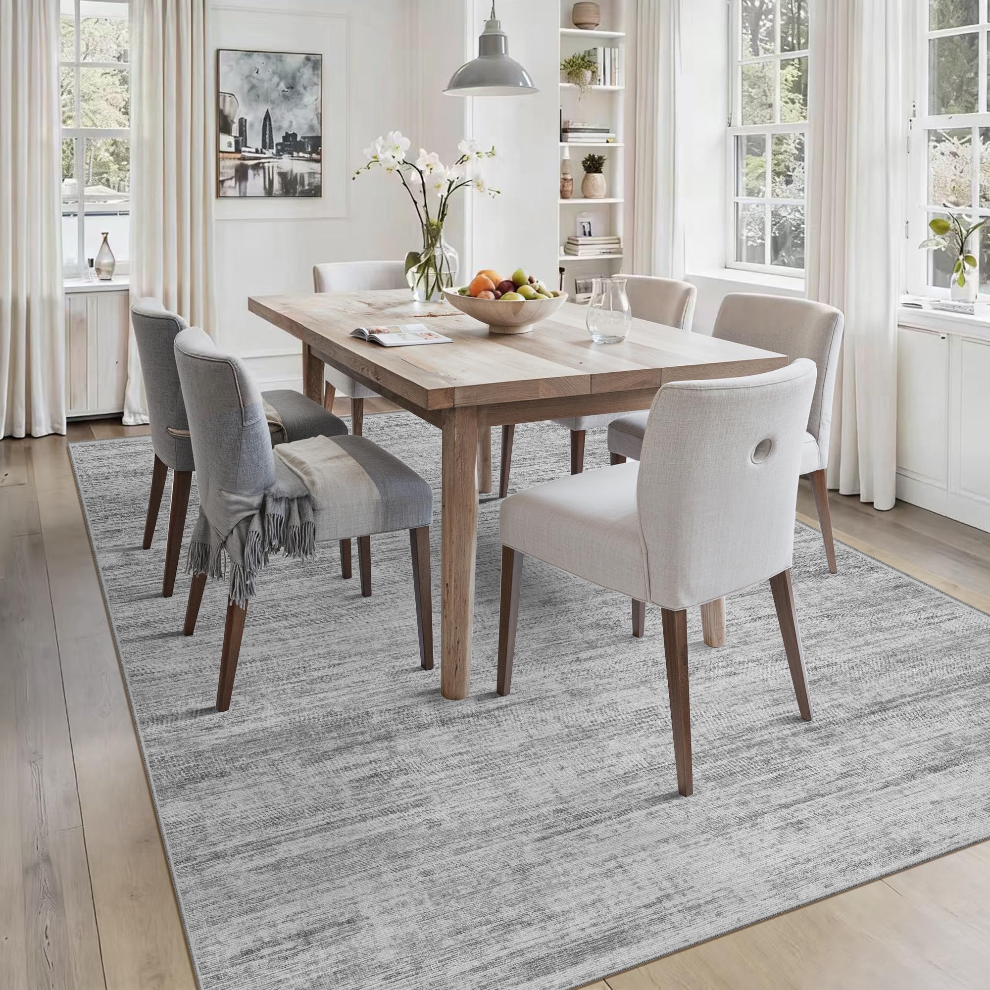 Kearoat living room rug complements contemporary decor.