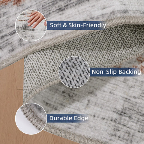 Kearoat low-pile 0.24in rug blends under furniture for a low-profile fit.
