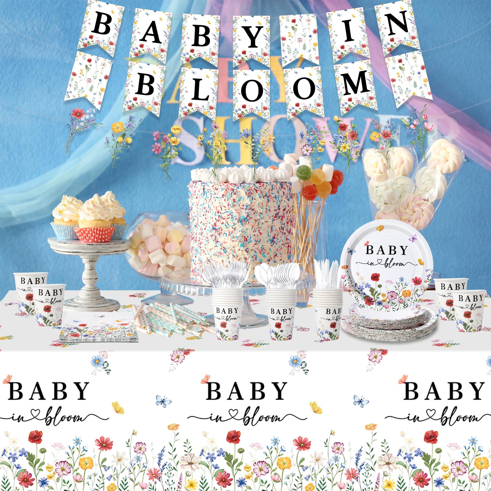 KEASKELL Baby in Bloom 9oz cups ensure spill-resistant servings at events.