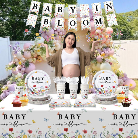 KEASKELL Baby in Bloom 13x13 napkins add decorative, convenient cleanup.