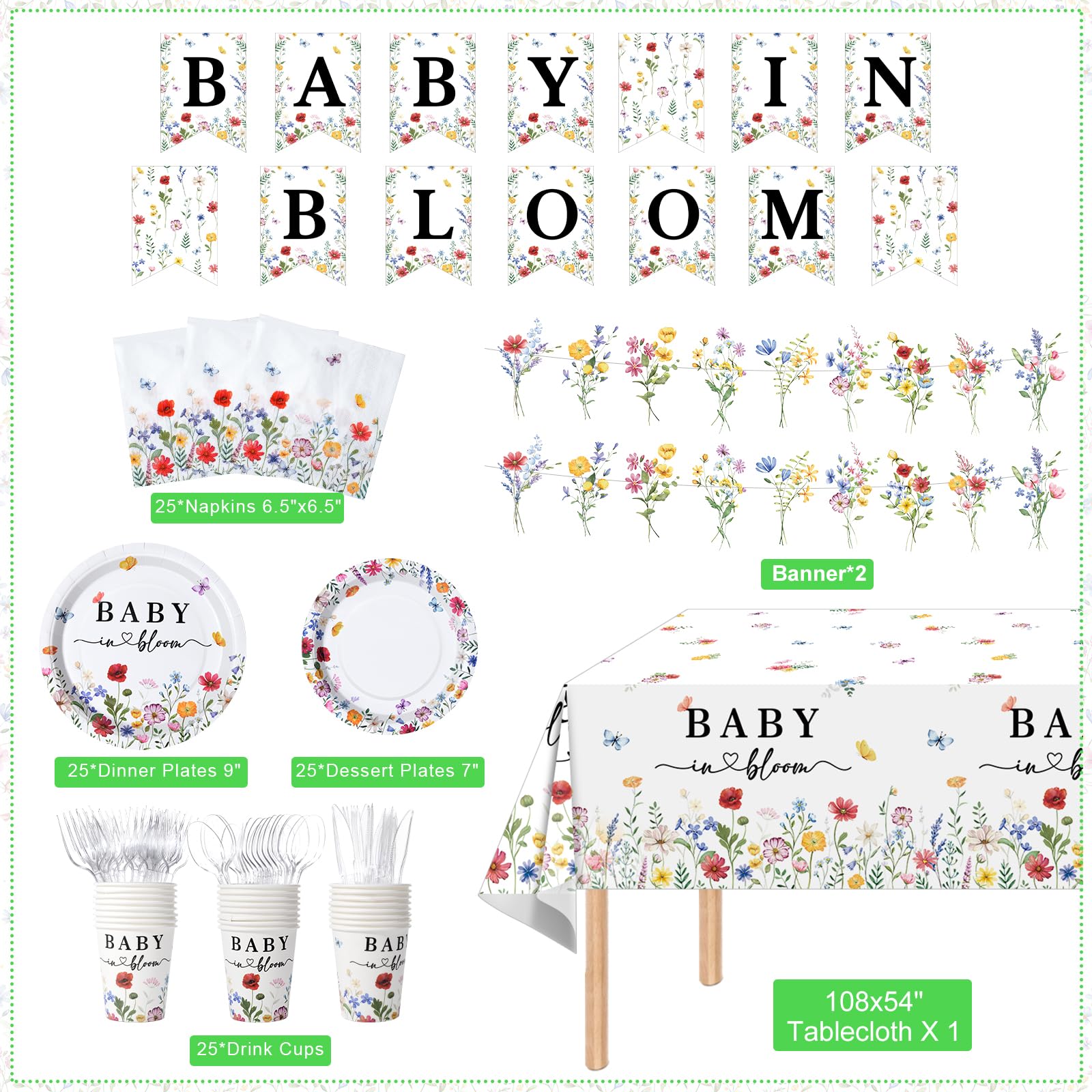 KEASKELL Baby in Bloom 7-inch plates provide sturdy, stylish tableware for guests.