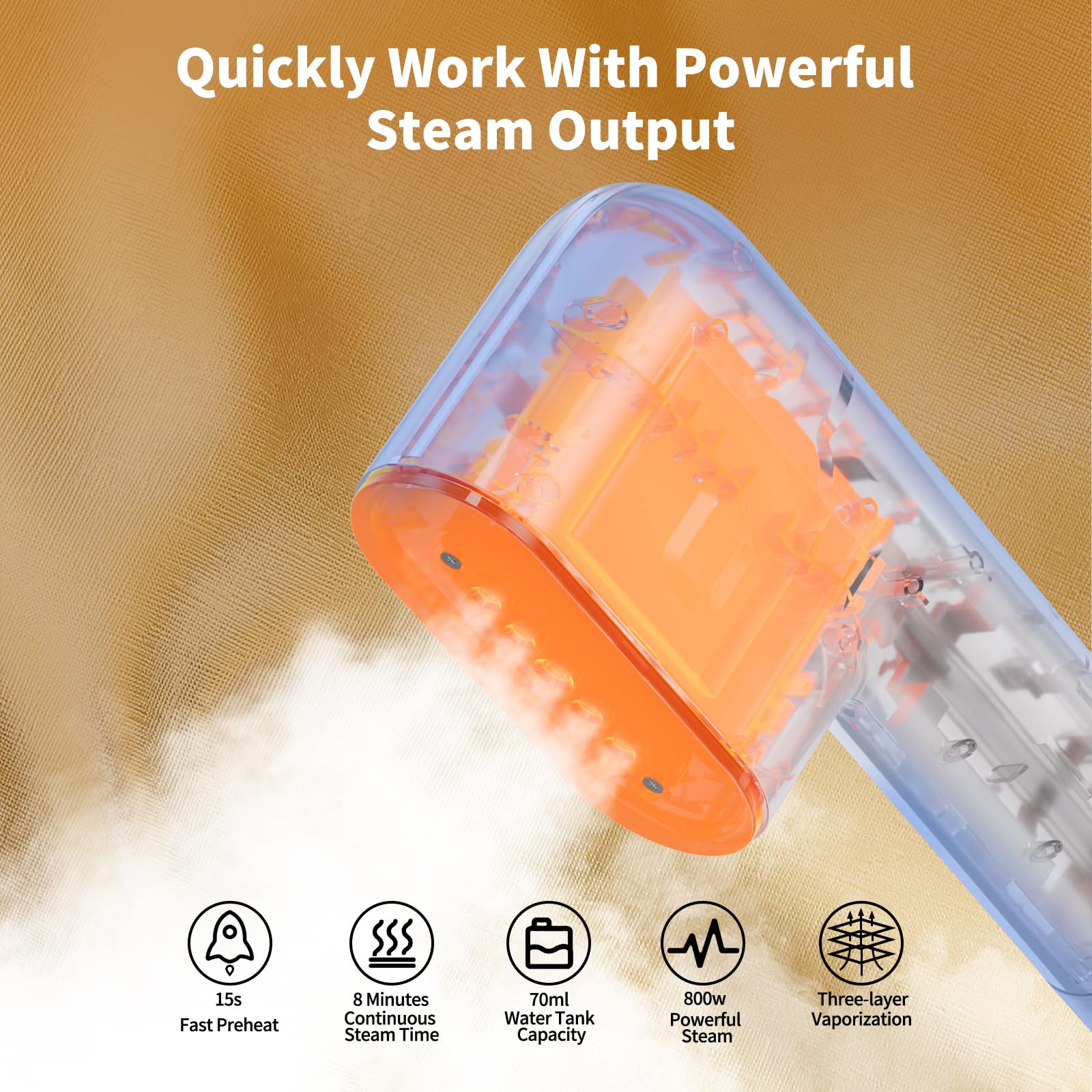 Kebnor Travel Steamer 70 ml water tank visible for easy refills