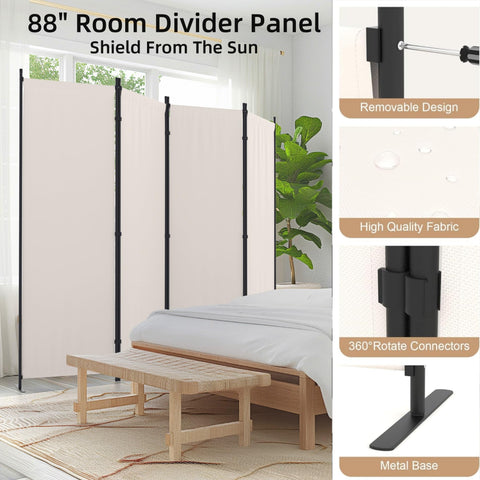 Kecreque folding screen used in bedroom provides versatile space partition.