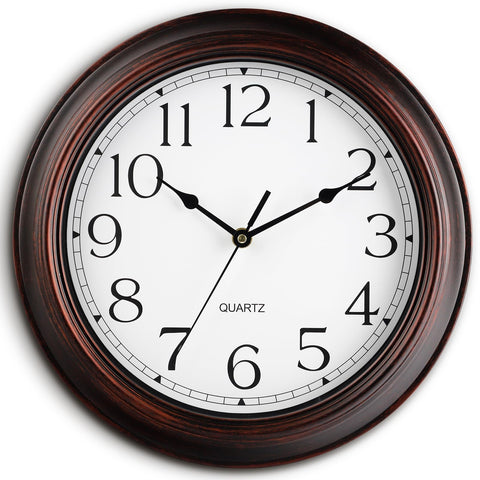 KECYET 14-inch wall clock with silent movement for peaceful living rooms