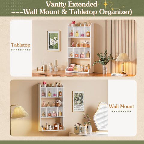Keebofly display cubes for bottles creating an orderly fragrance lineup.