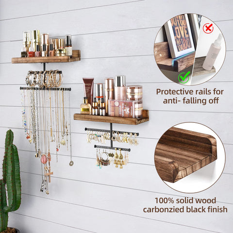 Keebofly dual shelf keeps makeup and jewelry organized together