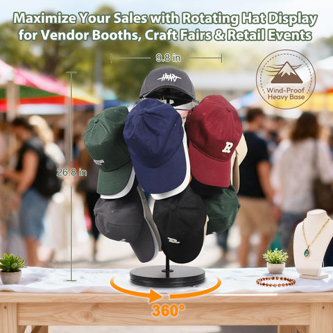 Keebofly hat display stand with open airflow design to reduce moisture