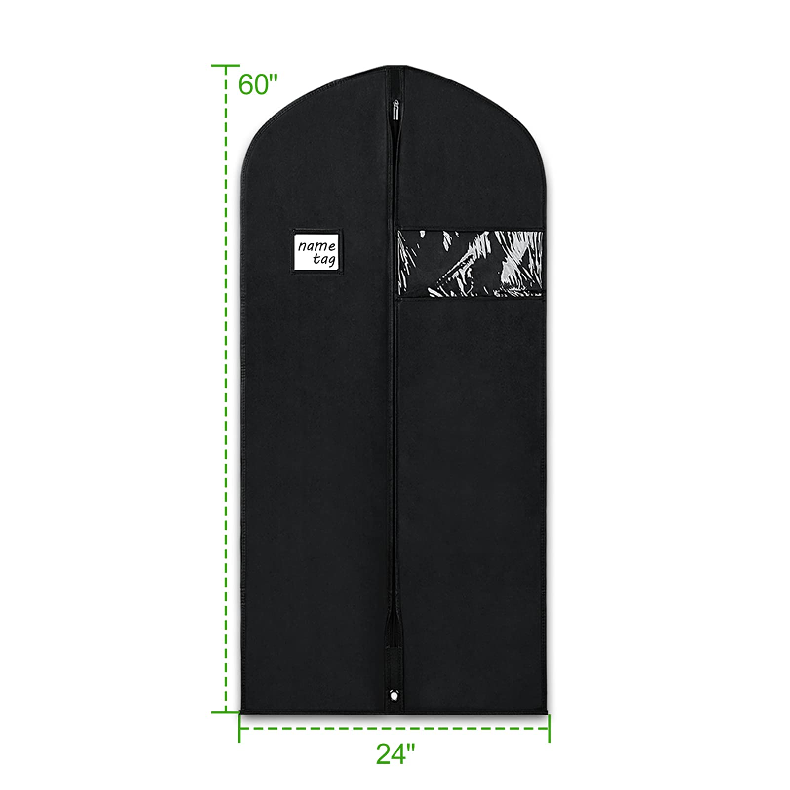 KEEGH garment bag clear window showcases inside long dresses at a glance