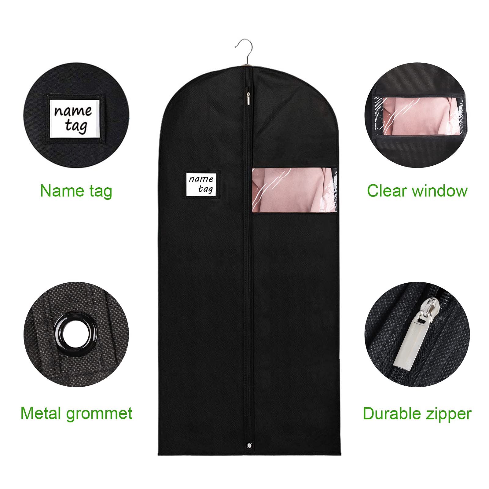 KEEGH durable zipper with metal stoppers prevents derailment during travel