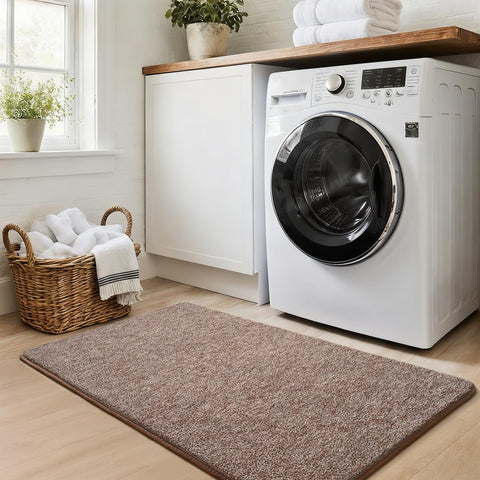 Keeko Soft 2x4 rug care guide, easy vacuuming and gentle machine washing.