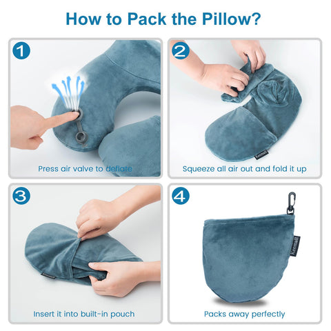 Keemall 2Pack travel neck pillow ergonomic neck-head support for comfort