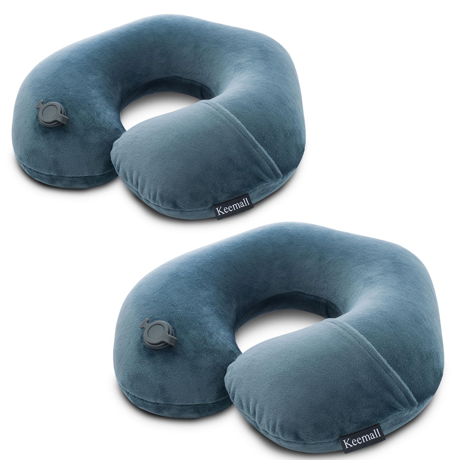 Keemall inflatable travel neck pillow for airplane use with soft support